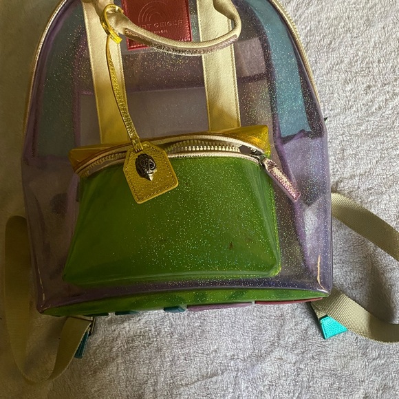 Kurt Geiger Purple and Green Backpack with Modern Design - Picture 1 of 1